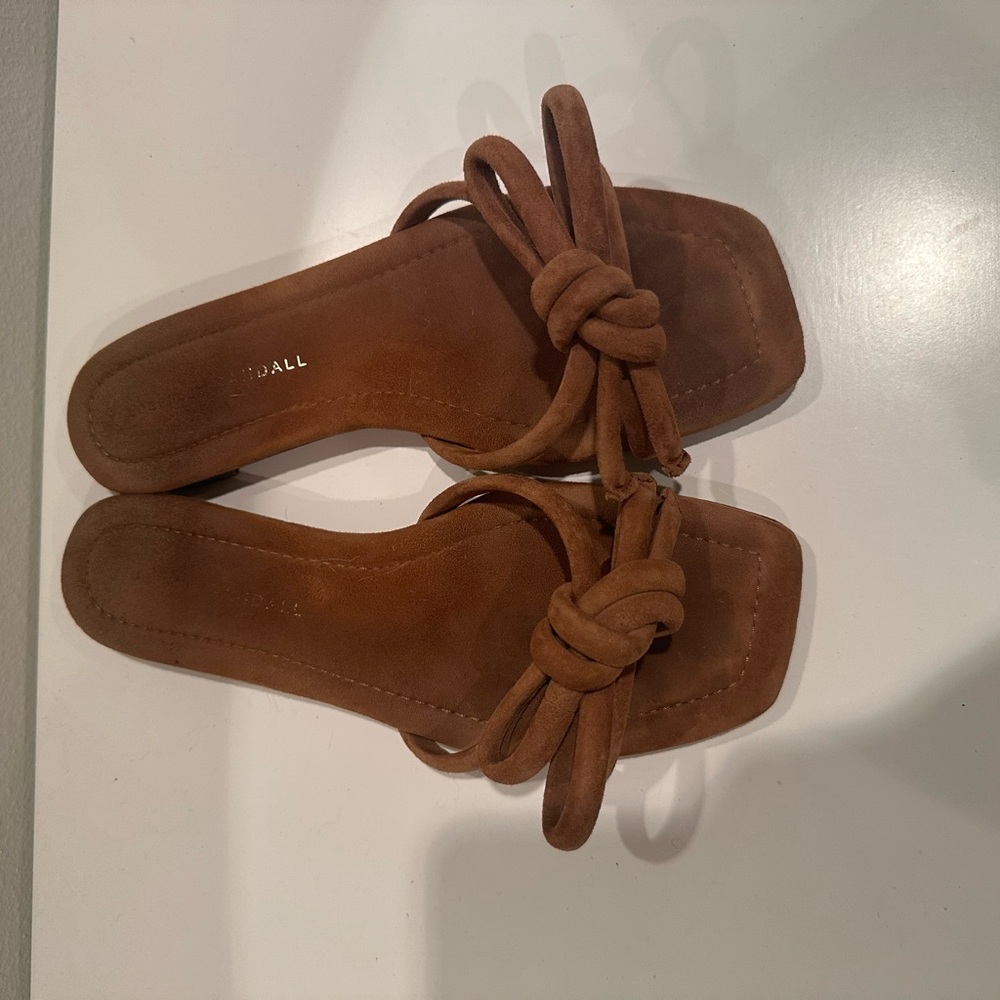 Loeffler Randall Brown Suede Knot Sandals